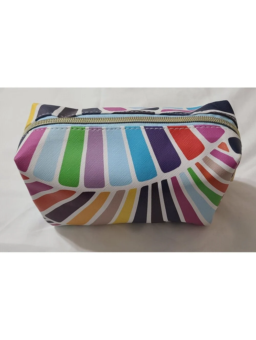 Trina Turk Cosmetics Makeup Bag Womens Sz Small Multicolored Zipper Travel Pouch